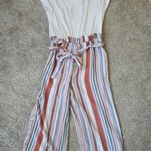 Love Squared Multicolor Striped Wide Leg Pant Jumper